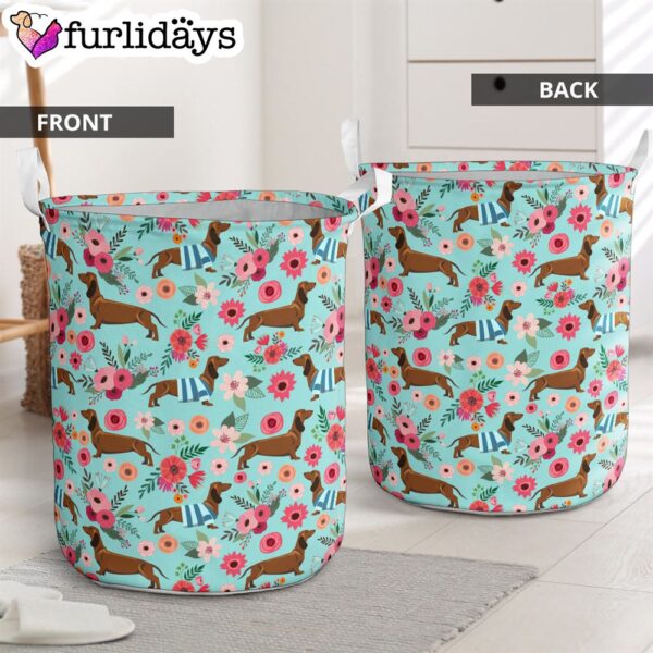 Dachshund Flower Laundry Basket – Dog Laundry Basket – Christmas Gift For Her – Home Decor