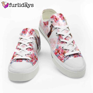 Dachshund Flowers Watercolor Low Top Shoes 3