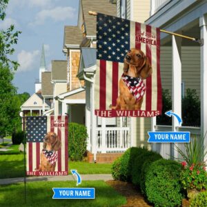 Dachshund God Bless America Personalized Flag Custom Dog Garden Flags Dog Flags Outdoor 1