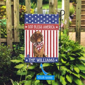 Dachshund God Bless America Personalized Flag Garden Dog Flag Custom Dog Garden Flags 3