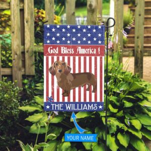 Dachshund God Bless America Personalized Flag Garden Dog Flag Personalized Dog Garden Flags 3