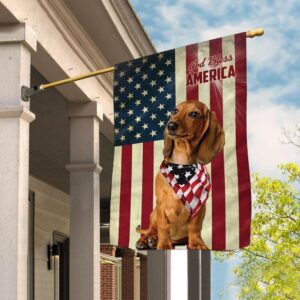 Dachshund God Bless House Flag Dog Flags Outdoor Dog Lovers Gifts for Him or Her 1