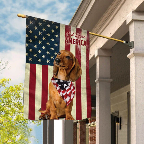Dachshund God Bless House Flag – Dog Flags Outdoor – Dog Lovers Gifts for Him or Her