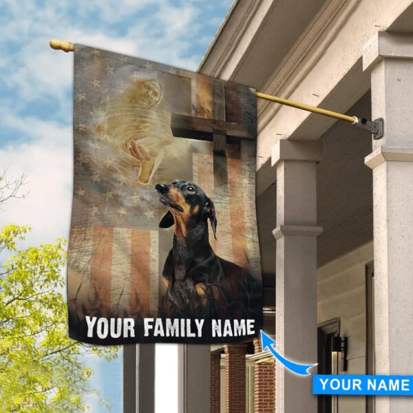 Dachshund God Hand Personalized Flag – Garden Dog Flag – Custom Dog Garden Flags