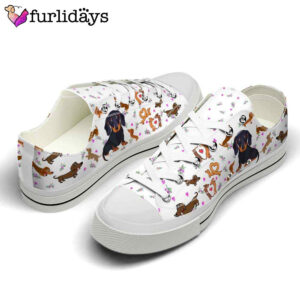 Dachshund Heart Love Pattern Low Top Shoes 2