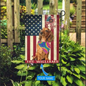 Dachshund Hippie Personalized House Flag –…