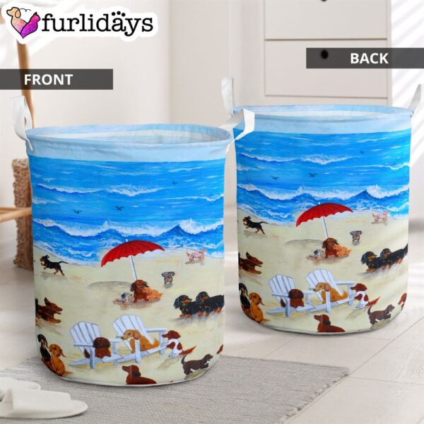 Dachshund In Beach – Laundry Basket – Dog Laundry Basket – Christmas Gift For Her – Home Decor