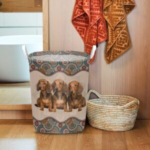 Dachshund In Mandala Pattern Laundry Basket Dog Laundry Basket Christmas Gift For Her Home Decor 1