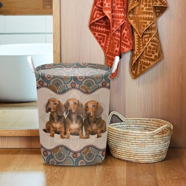 Dachshund In Mandala Pattern Laundry Basket – Dog Laundry Basket – Christmas Gift For Her – Home Decor