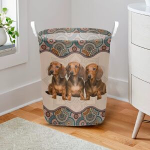 Dachshund In Mandala Pattern Laundry Basket Dog Laundry Basket Christmas Gift For Her Home Decor 2