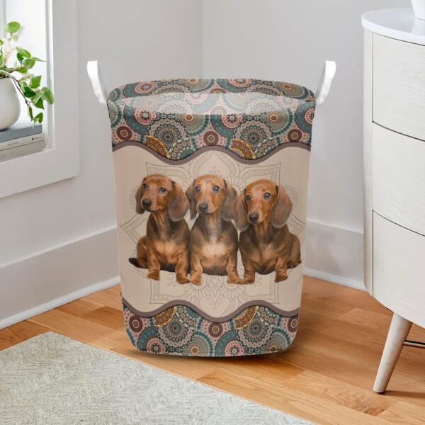 Dachshund In Mandala Pattern Laundry Basket – Dog Laundry Basket – Christmas Gift For Her – Home Decor