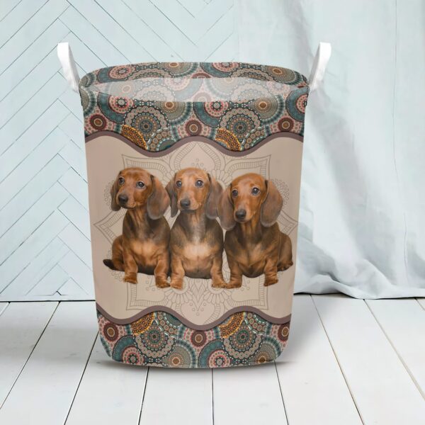 Dachshund In Mandala Pattern Laundry Basket – Dog Laundry Basket – Christmas Gift For Her – Home Decor