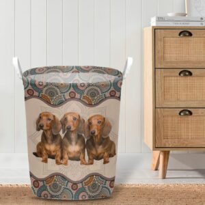 Dachshund In Mandala Pattern Laundry Basket Dog Laundry Basket Christmas Gift For Her Home Decor 4