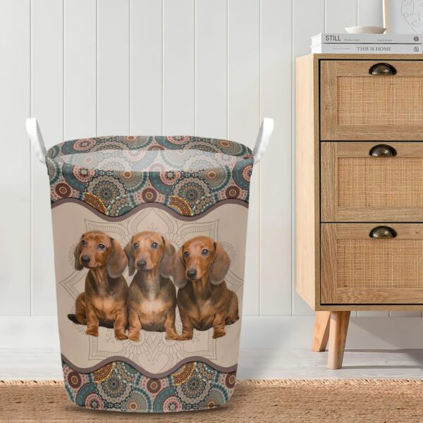 Dachshund In Mandala Pattern Laundry Basket – Dog Laundry Basket – Christmas Gift For Her – Home Decor