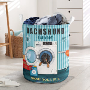 Dachshund In Washing Machine Laundry Basket Dog Laundry Basket Christmas Gift For Her Home Decor 1