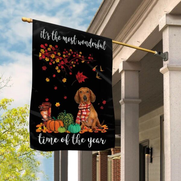 Dachshund It Is The Most Time Of The Year Flag – Dog Flags Outdoor – Dog Lovers Gifts for Him or Her