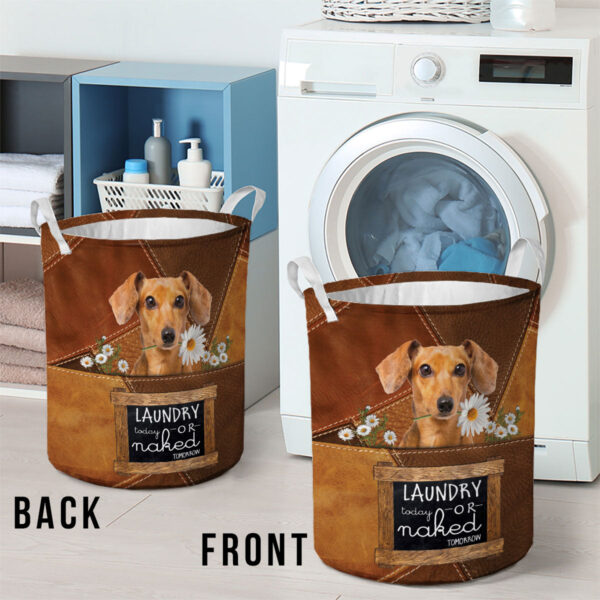 Dachshund Laundry Today Or Naked Tomorrow Daisy Laundry Basket – Dog Laundry Basket – Christmas Gift For Her – Home Decor