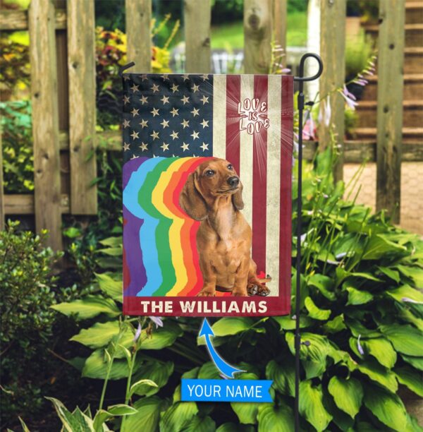 Dachshund Lgbt Personalized Garden Flag – Custom Dog Garden Flags – Dog Flags Outdoor