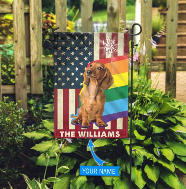 Dachshund Lgbt Personalized House Flag – Custom Dog Garden Flags – Dog Flags Outdoor
