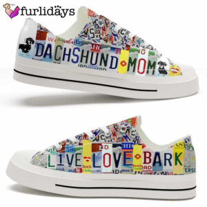 Dachshund Live Love Bark License Plate Low Top Shoes 1