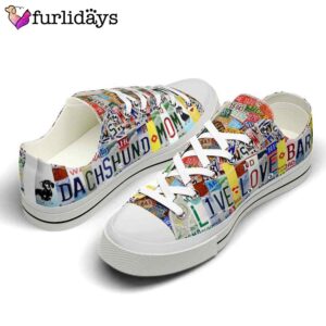 Dachshund Live Love Bark License Plate Low Top Shoes 2