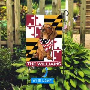 Dachshund Maryland Personalized Garden Flag Custom Dog Garden Flags Dog Flags Outdoor 3
