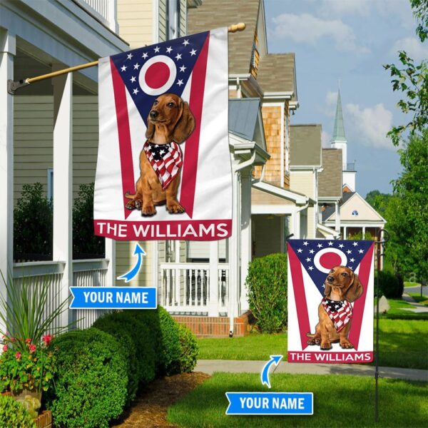 Dachshund Ohio Personalized Garden Flag – Custom Dog Garden Flags – Dog Flags Outdoor