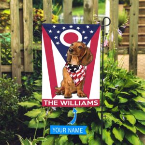Dachshund Ohio Personalized Garden Flag Custom Dog Garden Flags Dog Flags Outdoor 3