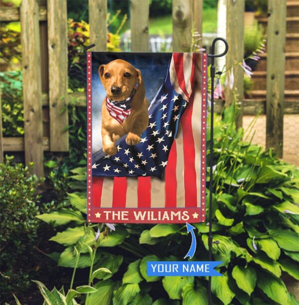 Dachshund Personalized Garden Flag – Garden Dog Flag – Personalized Dog Garden Flags