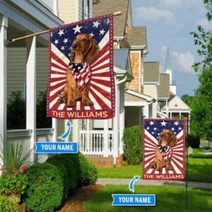 Dachshund Personalized House Flag Custom Dog Garden Flags Dog Flags Outdoor 1