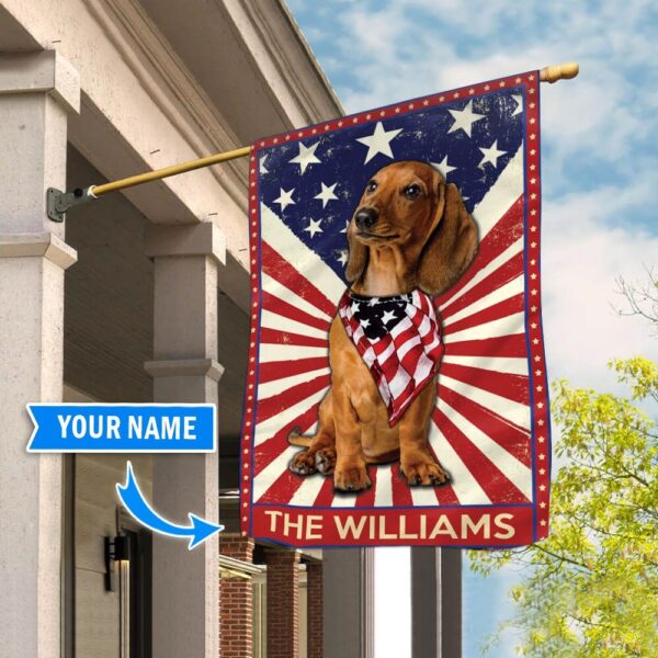 Dachshund Personalized House Flag – Custom Dog Garden Flags – Dog Flags Outdoor