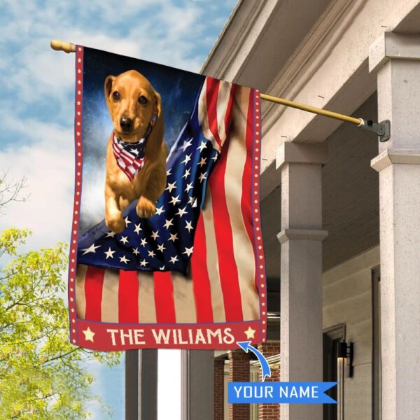 Dachshund Personalized House Flag – Garden Dog Flag – Personalized Dog Garden Flags