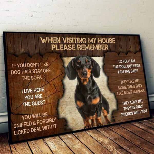 Dachshund Please Remember When Visiting Our House Poster –  Dog Wall Art – Poster To Print – Housewarming Gifts