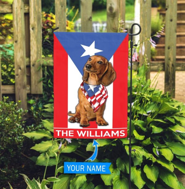Dachshund Puerto Rico Personalized Garden Flag – Custom Dog Garden Flags – Dog Flags Outdoor