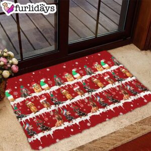 Dachshund Snow Merry Christmas Doormat –…