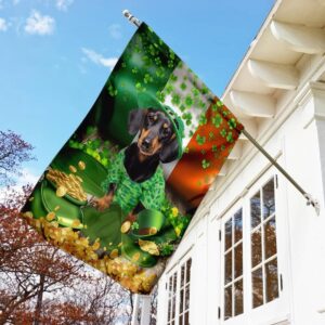 Dachshund St Patrick s Day Garden Flag Best Outdoor Decor Ideas St Patrick s Day Gifts 3