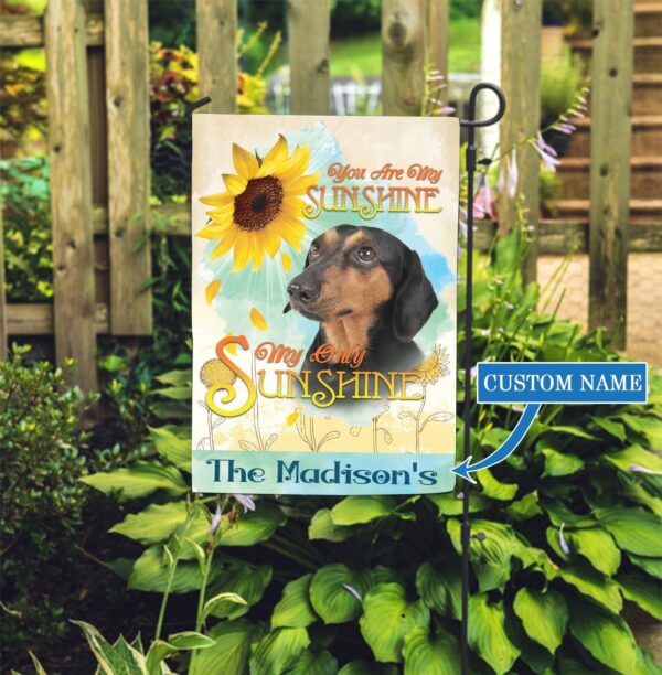 Dachshund Sunflower Personalized Garden Flag – Custom Dog Garden Flags – Dog Flags Outdoor