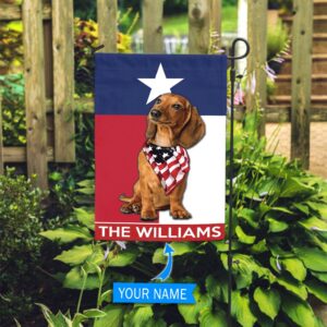 Dachshund Texas Personalized Garden Flag Custom Dog Garden Flags Dog Flags Outdoor 3