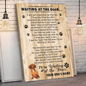 Dachshund Waiting At The Door Personalized Matte Canvas Dog Canvas Wall Art Gift For Dog Lovers 3