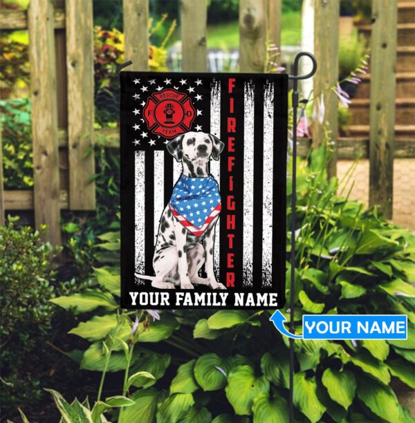 Dalmatian Dog Firefighter Personalized Flag – Personalized Dog Garden Flags – Dog Flags Outdoor – Dog Gifts For Owners