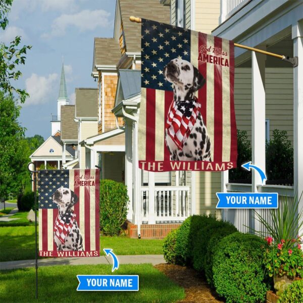 Dalmatian God Bless America Personalized Flag – Custom Dog Garden Flags – Dog Flags Outdoor