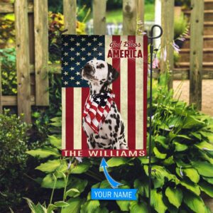 Dalmatian God Bless America Personalized Flag Custom Dog Garden Flags Dog Flags Outdoor 2
