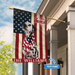 Dalmatian God Bless America Personalized Flag Custom Dog Garden Flags Dog Flags Outdoor 3