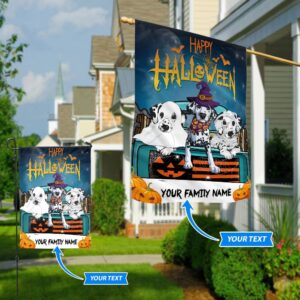 Dalmatian Halloween Personalized Flag Garden Dog Flag Personalized Dog Garden Flags 1