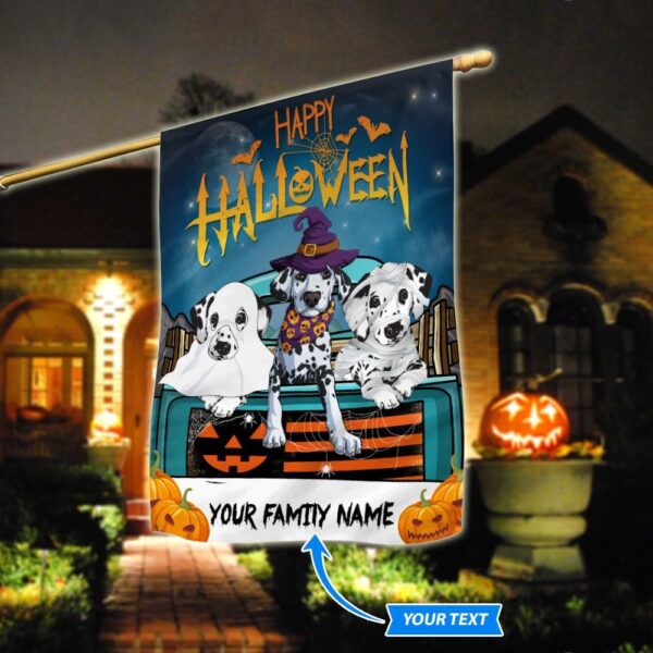 Dalmatian Halloween Personalized Flag – Garden Dog Flag – Personalized Dog Garden Flags