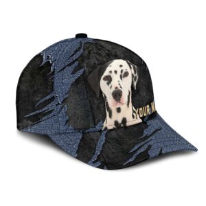 Dalmatian Jean Background Custom Name Cap Classic Baseball Cap All Over Print Gift For Dog Lovers 2 waesxx