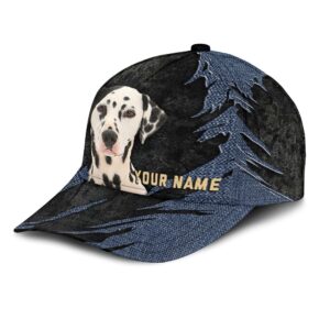 Dalmatian Jean Background Custom Name Cap Classic Baseball Cap All Over Print Gift For Dog Lovers 3 skjww8