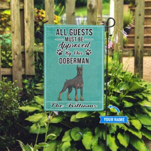 Doberman All Guests Approved Personalized Flag Personalized Dog Garden Flags Dog Flags Outdoor 2