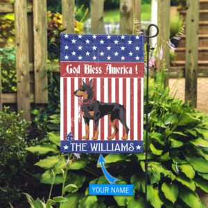 Doberman God Bless America Personalized Flag Garden Dog Flag Personalized Dog Garden Flags 3