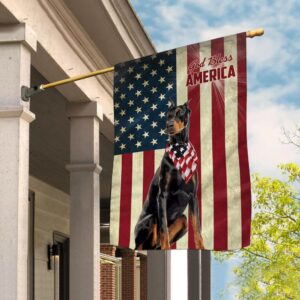 Doberman God Bless House Flag Dog Flags Outdoor Dog Lovers Gifts for Him or Her 1